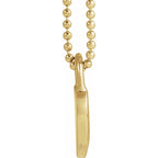 14K Yellow Gold Pink Enamel Heart 18" Necklace - B