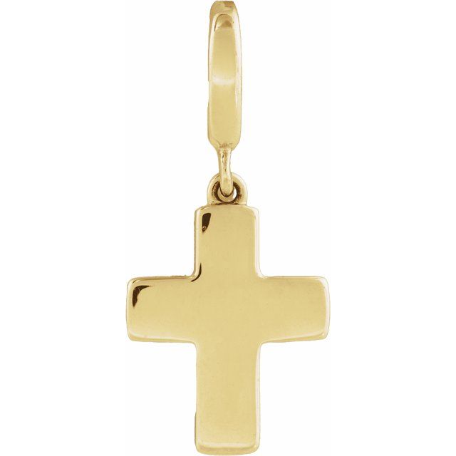 14K Yellow Gold Cross Charm/Pendant - A