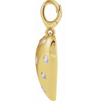 14K Yellow Gold 1/6 CTW Natural Diamond Puffy Heart Charm/Pendant - B