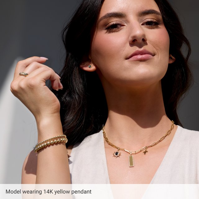 14K Yellow Gold Cross Charm/Pendant - Scale