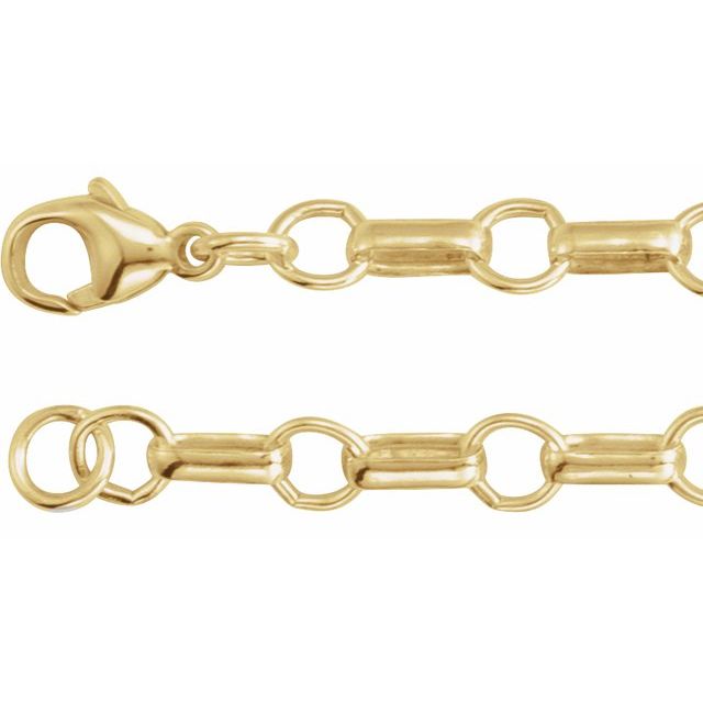 14K Yellow Gold-Filled 5.3 mm Paperclip-Style 16" Chain - C