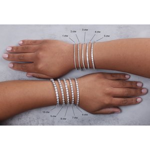 14K Yellow 4 CTW Natural Diamond Line 7 1/4" Bracelet - Scale