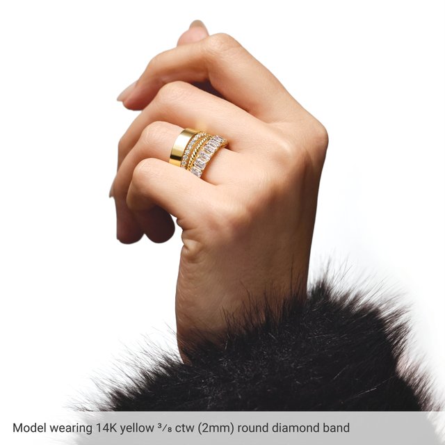 14K Yellow 3/4 CTW Natural Diamond Anniversary Band - Scale