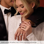 14K White 1 CTW Natural Diamond Stud Earrings - Scale
