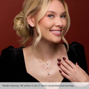 14K Yellow 2 CTW Natural Diamond Stud Earrings - Scale