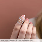 14K White 1 1/3 CTW Natural Diamond Anniversary Band - Scale