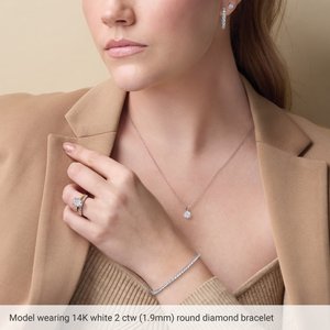 14K White 1 CTW Natural Diamond Line 7 1/4" Bracelet - Scale