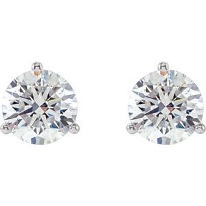 14K White 1 CTW Natural Diamond Stud Earrings - B