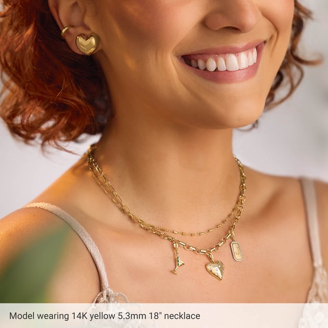 14K Yellow Gold-Filled 5.3 mm Paperclip-Style 16" Chain - Scale