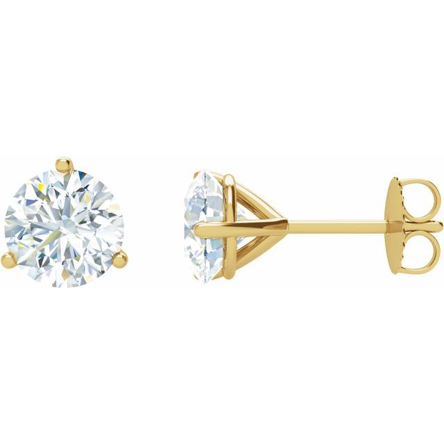 14K Yellow 2 CTW Natural Diamond Stud Earrings - A