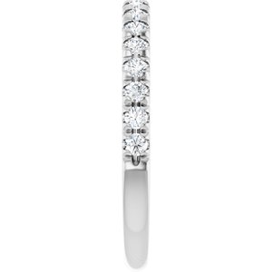 14K White 1/3 CTW Natural Diamond French-Set Anniversary Band - ViewE