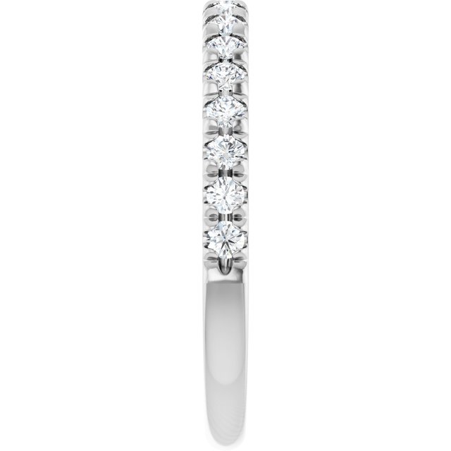 14K White 1/3 CTW Natural Diamond French-Set Anniversary Band - ViewE