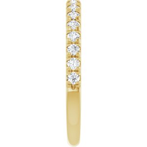 14K Yellow 1/3 CTW Natural Diamond French-Set Anniversary Band - ViewE