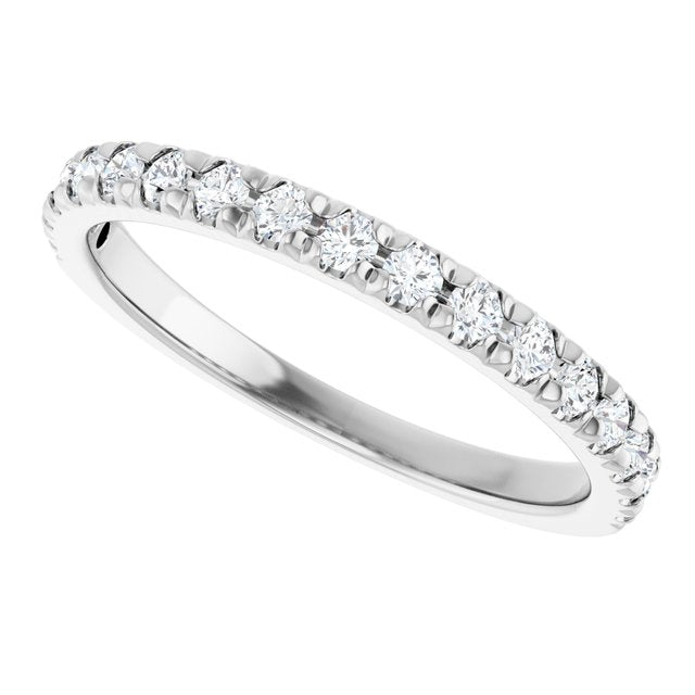 14K White 1/3 CTW Natural Diamond French-Set Anniversary Band - View5