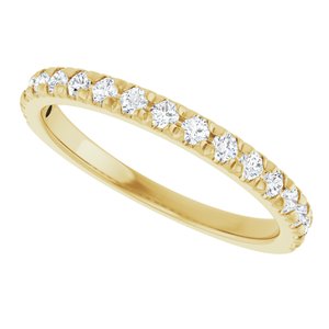14K Yellow 1/3 CTW Natural Diamond French-Set Anniversary Band - View5