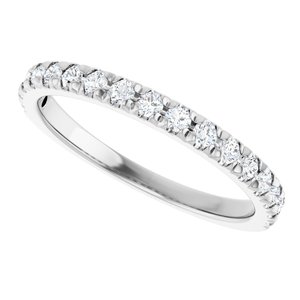 14K White 1/3 CTW Natural Diamond French-Set Anniversary Band - View5