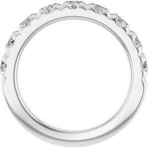 14K White 1 1/3 CTW Natural Diamond French-Set Anniversary Band - ViewB_4