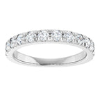 14K White 3/4 CTW Natural Diamond French-Set Anniversary Band - ViewS