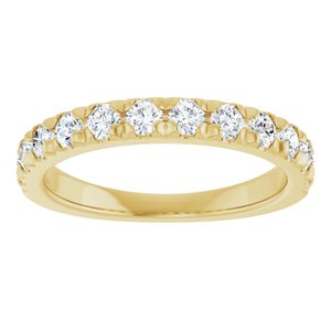 14K Yellow 3/4 CTW Natural Diamond French-Set Anniversary Band - ViewS