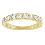 14K Yellow 3/4 CTW Natural Diamond French-Set Anniversary Band - ViewS