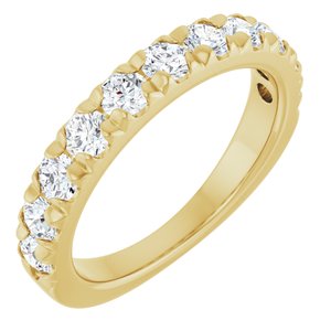 14K Yellow 1 CTW Natural Diamond French-Set Anniversary Band - ViewA