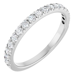 14K White 1/3 CTW Natural Diamond French-Set Anniversary Band - ViewA