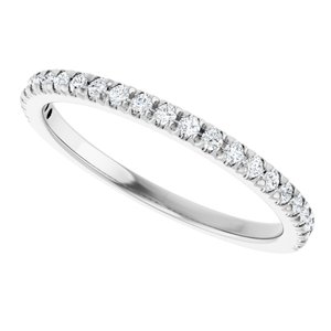 14K White 1/5 CTW Natural Diamond French-Set Anniversary Band - View5