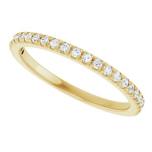 14K Yellow 1/5 CTW Natural Diamond French-Set Anniversary Band - View5