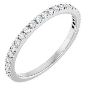 14K White 1/5 CTW Natural Diamond French-Set Anniversary Band - ViewA