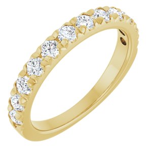 14K Yellow 3/4 CTW Natural Diamond French-Set Anniversary Band - ViewA