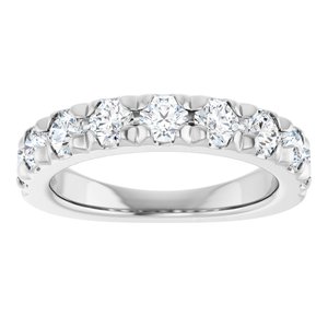 14K White 1 1/3 CTW Natural Diamond French-Set Anniversary Band - ViewS