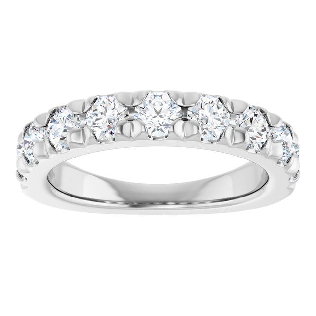 14K White 1 1/3 CTW Natural Diamond French-Set Anniversary Band - ViewS