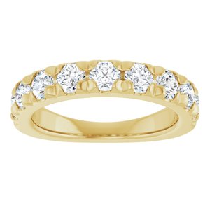 14K Yellow 1 1/3 CTW Natural Diamond French-Set Anniversary Band - ViewS