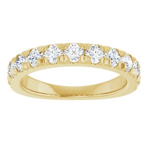 14K Yellow 1 CTW Natural Diamond French-Set Anniversary Band - ViewS