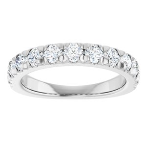 14K White 1 CTW Natural Diamond French-Set Anniversary Band - ViewS
