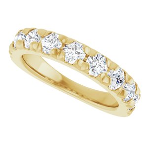 14K Yellow 1 1/3 CTW Natural Diamond French-Set Anniversary Band - View5