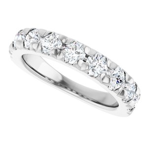 14K White 1 1/3 CTW Natural Diamond French-Set Anniversary Band - View5