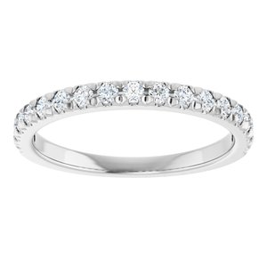 14K White 1/3 CTW Natural Diamond French-Set Anniversary Band - ViewS