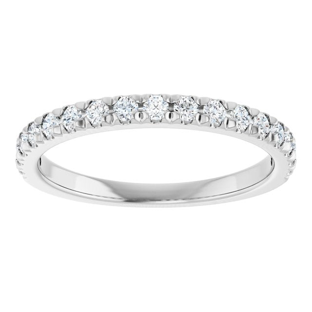 14K White 1/3 CTW Natural Diamond French-Set Anniversary Band - ViewS