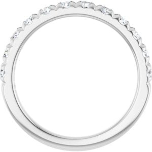 14K White 3/4 CTW Natural Diamond French-Set Anniversary Band - ViewB_4