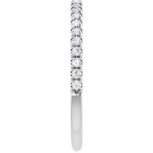 14K White 1/5 CTW Natural Diamond French-Set Anniversary Band - ViewE
