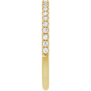 14K Yellow 1/5 CTW Natural Diamond French-Set Anniversary Band - ViewE