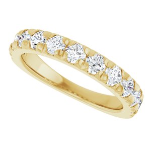 14K Yellow 1 CTW Natural Diamond French-Set Anniversary Band - View5
