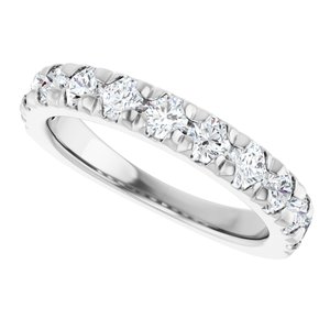 14K White 1 CTW Natural Diamond French-Set Anniversary Band - View5