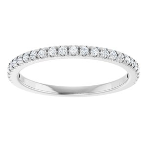 14K White 1/5 CTW Natural Diamond French-Set Anniversary Band - ViewS