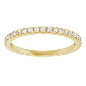 14K Yellow 1/5 CTW Natural Diamond French-Set Anniversary Band - ViewS