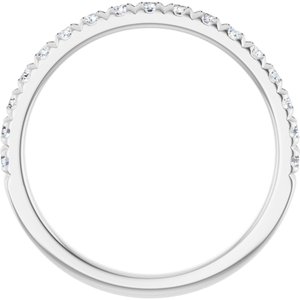 14K White 1/3 CTW Natural Diamond French-Set Anniversary Band - ViewB_4