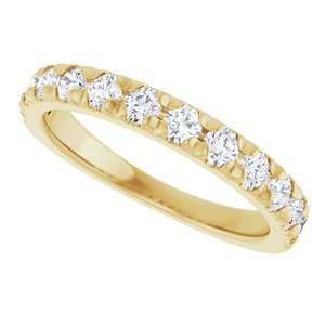 14K Yellow 3/4 CTW Natural Diamond French-Set Anniversary Band - View5