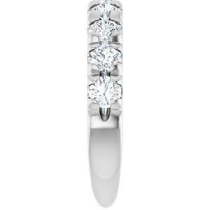 14K White 1 1/3 CTW Natural Diamond French-Set Anniversary Band - ViewE