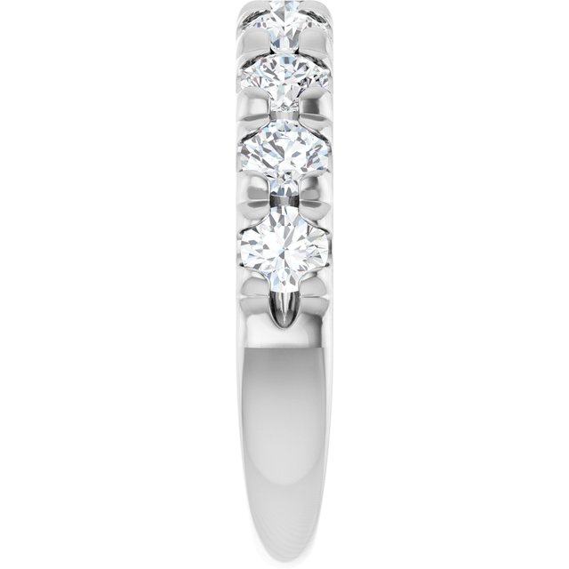 14K White 1 1/3 CTW Natural Diamond French-Set Anniversary Band - ViewE